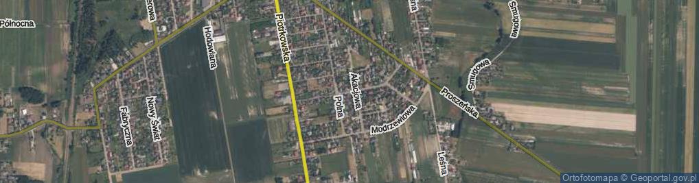Zdjęcie satelitarne Projektowana ul.